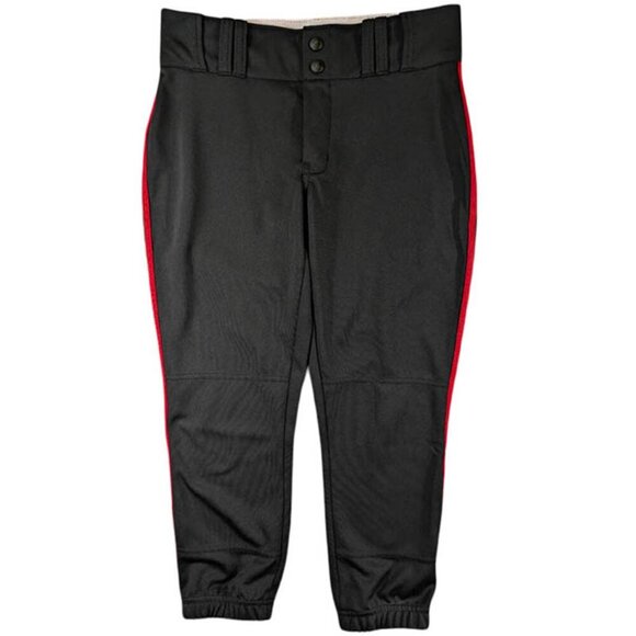 Champro Softball Baseball Pants Womens Small Black Red Stripe Summer Spring - Picture 1 of 7